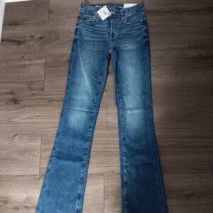 NWT ae American eagle 0 hi rise skinny kick boot cut jean next level stretch ind